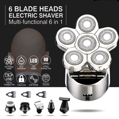 Six-blade Electric Shaver, Bald Hair Clipper, Charging Five In One