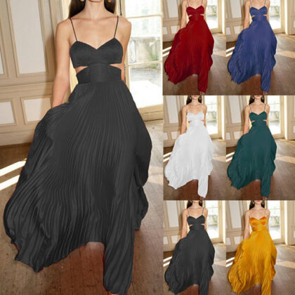 Women’s New Suspender Solid Color Tube Top Dress