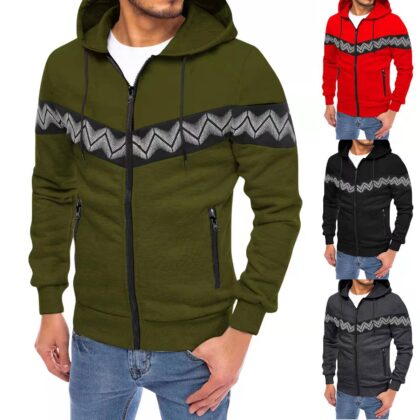 New Men’s Cardigan Hooded Sweater Sportswear Casual Suit